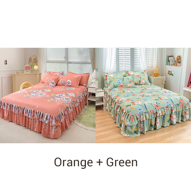 3-Piece Ruffled Bed Skirt Set