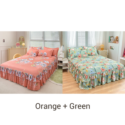 3-Piece Ruffled Bed Skirt Set
