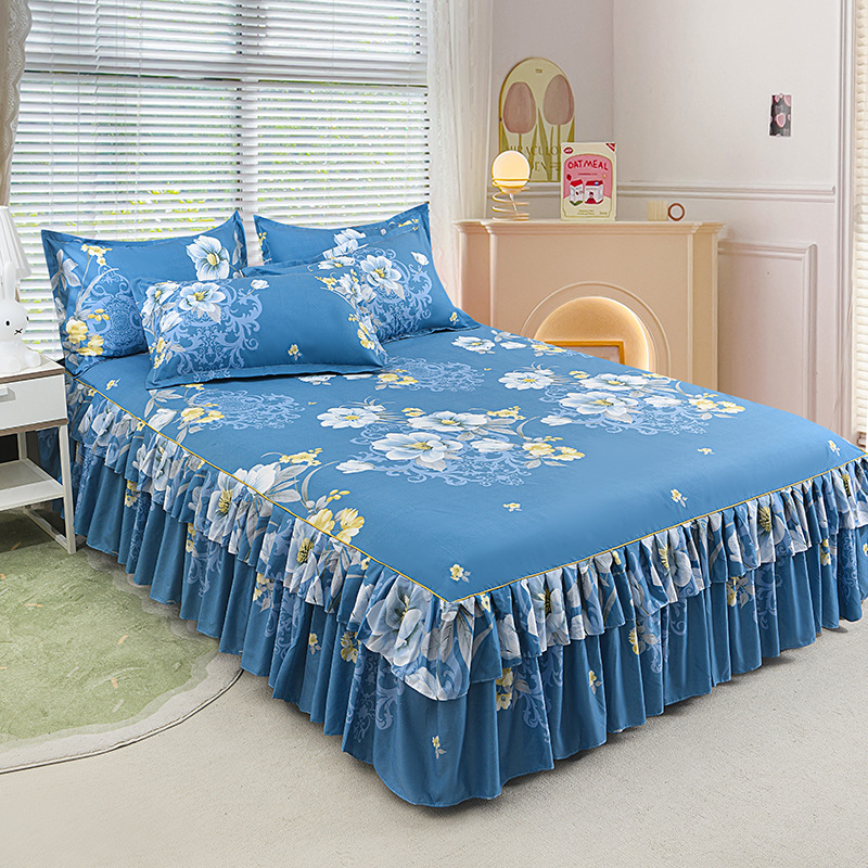 3-Piece Ruffled Bed Skirt Set