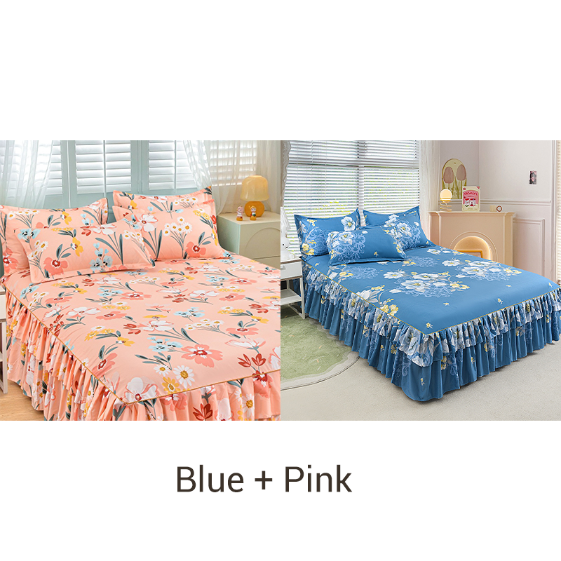 3-Piece Ruffled Bed Skirt Set