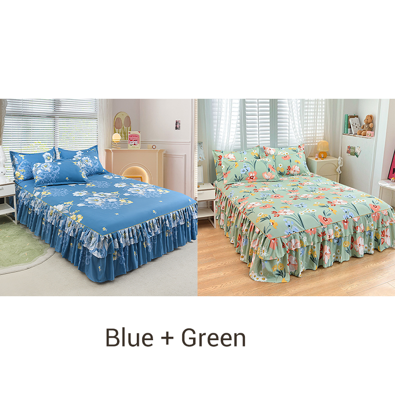 3-Piece Ruffled Bed Skirt Set