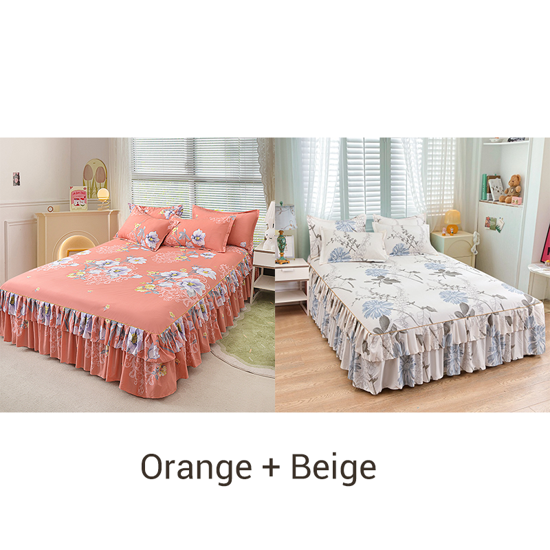 3-Piece Ruffled Bed Skirt Set