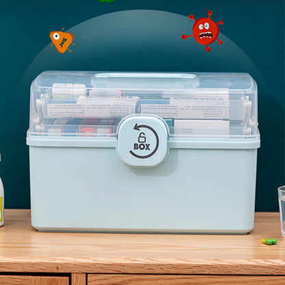 💊 Twist to lock, three-tier organisation!🔒Household Multi-Tier Large Capacity Medicine Box✨