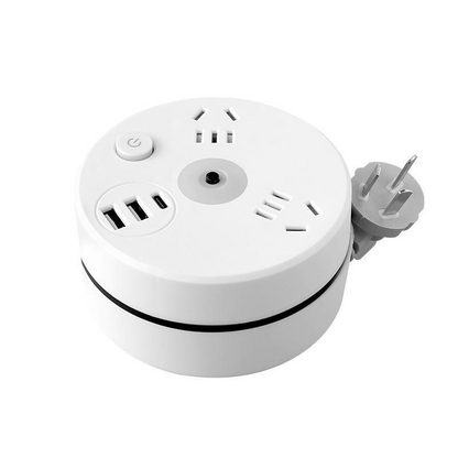 Retractable Power Strip with Hook & USB Ports