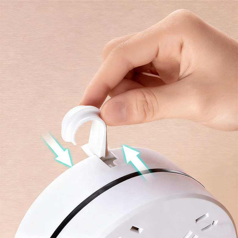 Retractable Power Strip with Hook & USB Ports