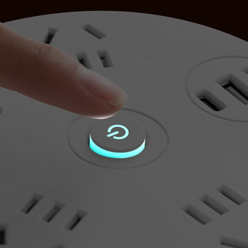 Retractable Power Strip with Hook & USB Ports