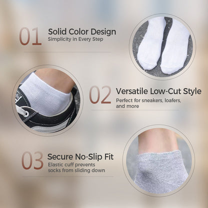 Breathable Cotton Blend Athletic Socks  ( 5pairs)