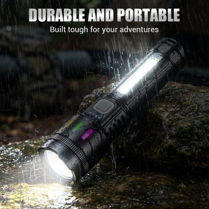Multifunctional Zoom LED Flashlight with Power Display