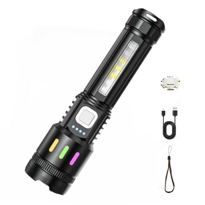 Multifunctional Zoom LED Flashlight with Power Display
