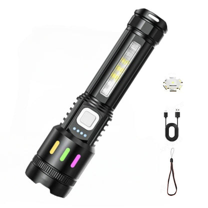 Multifunctional Zoom LED Flashlight with Power Display