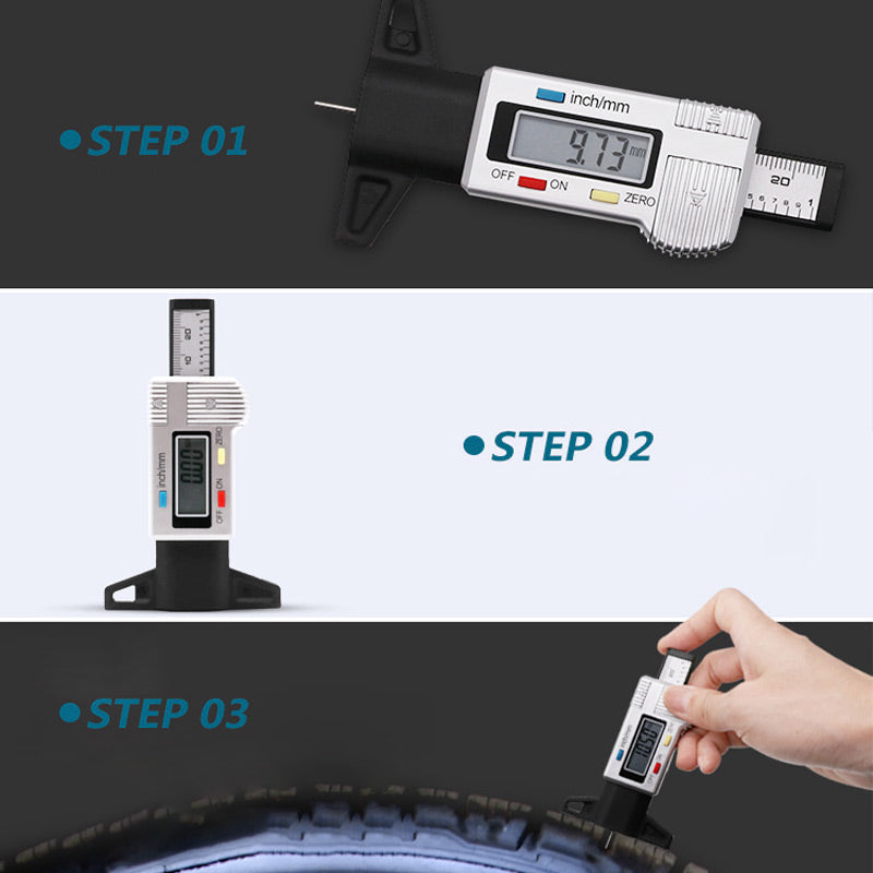 Digital Car Tyre Tire Tread Depth Gauge Meter