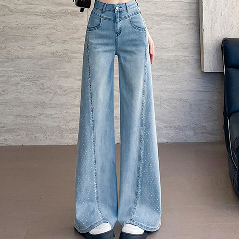 💥Women's Rhinestone-Embellished Wide-Leg Jeans