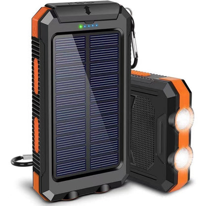 ⚡ Portable Solar Power Bank – Solar Powered Charger with Dual LED Flashlights 🔋