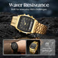 ⌚50% OFF💥Retro Style Square Face Multifunction Watch – Dual Display, Zinc Alloy, Stainless Steel✨