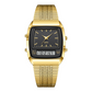 ⌚50% OFF💥Retro Style Square Face Multifunction Watch – Dual Display, Zinc Alloy, Stainless Steel✨
