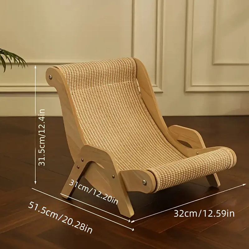 🎁2026 New Arrivals 50% OFF💥2‑in‑1 Sisal Cat Scratching Lounger‑Wood Frame Curved Cat Rest Bed 🛋️
