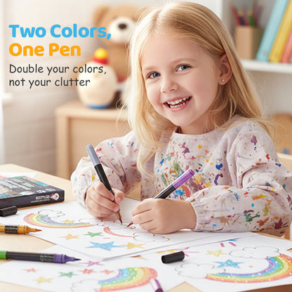 24 Colors Dual-Tip Glitter Marker Set