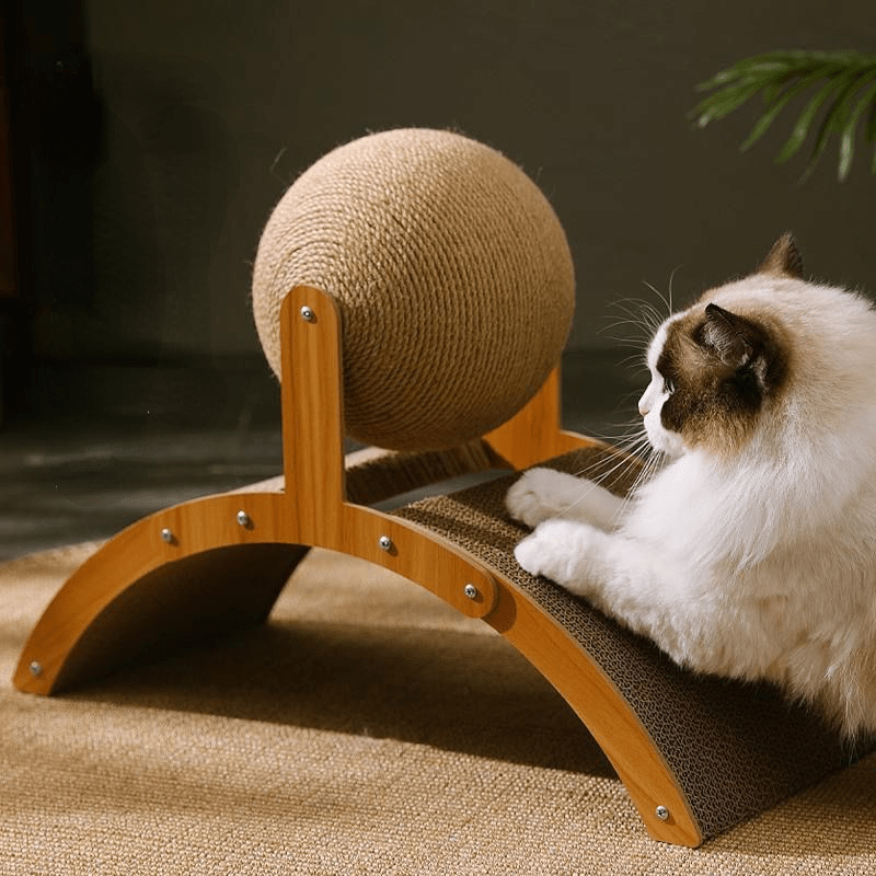 🎉 2026 Sale — Over 35,300 Sold!🐈 Natural Sisal Cat Scratching Ball With Cardboard Pad