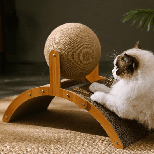 🐱Natural Sisal Cat Scratching Ball With Cardboard Pad✨