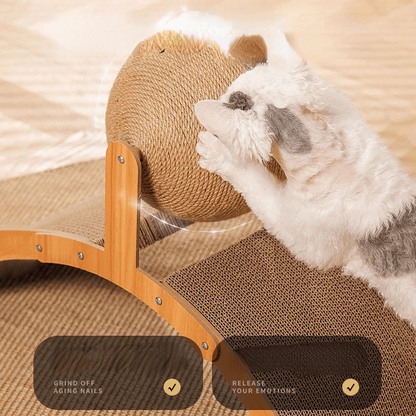 🐱Natural Sisal Cat Scratching Ball With Cardboard Pad✨