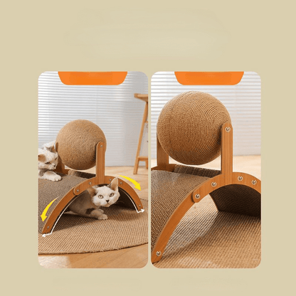 🐱Natural Sisal Cat Scratching Ball With Cardboard Pad✨