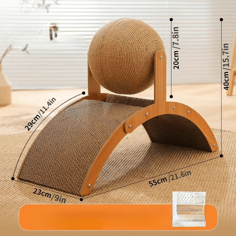 🐱Natural Sisal Cat Scratching Ball With Cardboard Pad✨