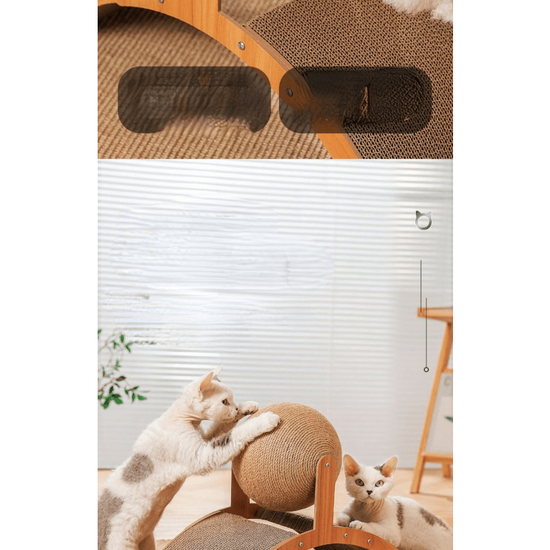 🐱Natural Sisal Cat Scratching Ball With Cardboard Pad✨