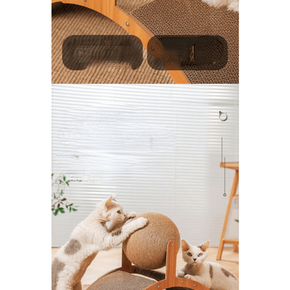 🐱Natural Sisal Cat Scratching Ball With Cardboard Pad✨