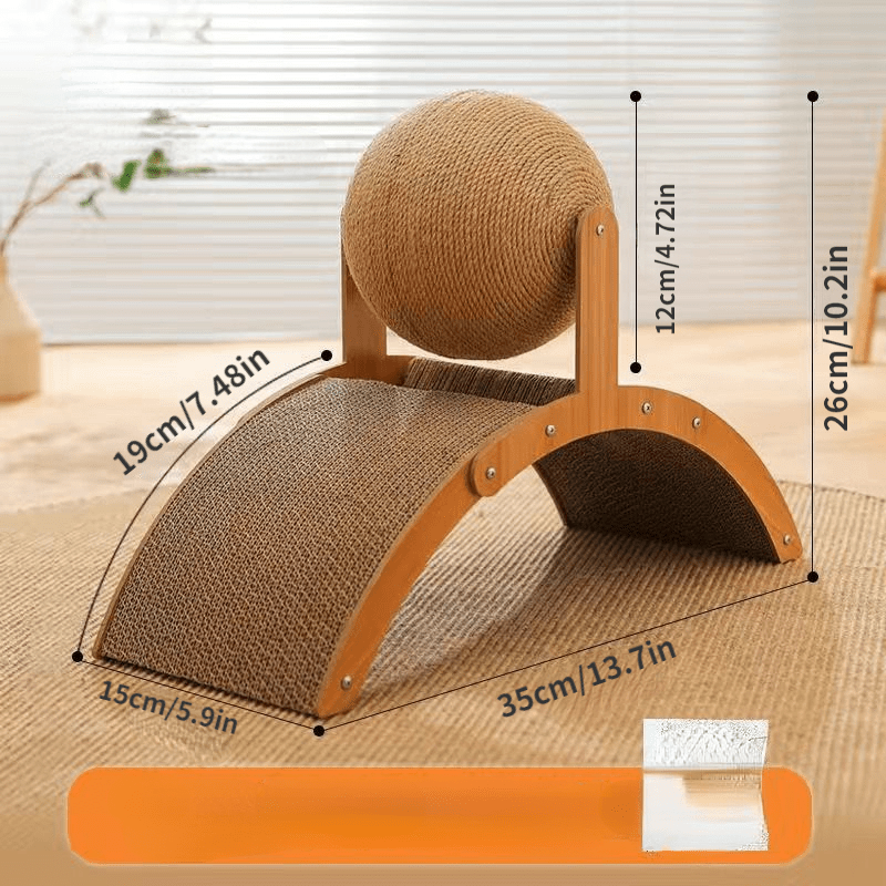 🐱Natural Sisal Cat Scratching Ball With Cardboard Pad✨
