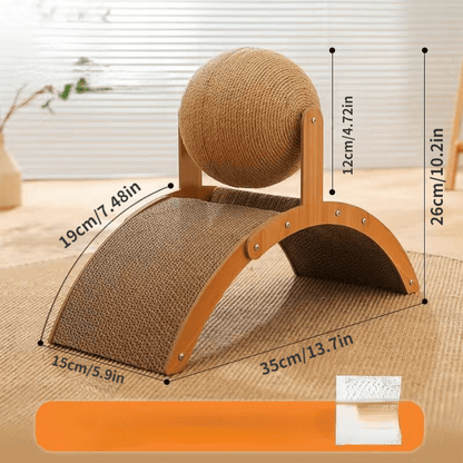 🐱Natural Sisal Cat Scratching Ball With Cardboard Pad✨