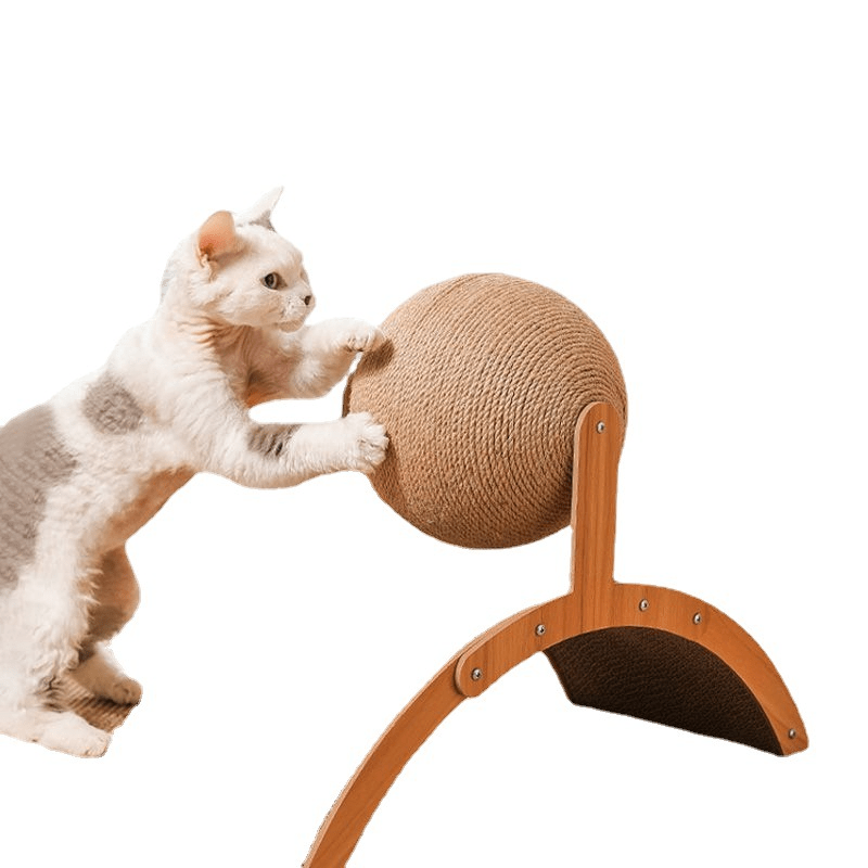 🐱Natural Sisal Cat Scratching Ball With Cardboard Pad✨