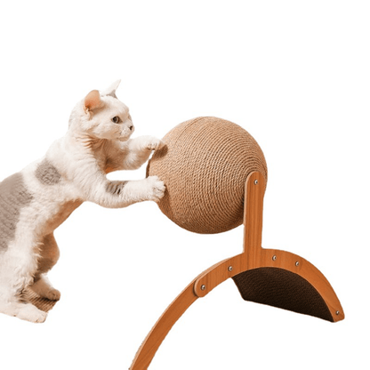 🐱Natural Sisal Cat Scratching Ball With Cardboard Pad✨