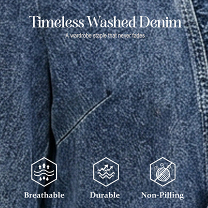 🧥 50% OFF NOW! 🌸 Women's Ruffle Trim Open-Front Denim Jacket – Lightweight, feminine & versatile – chic for any outfit 👗
