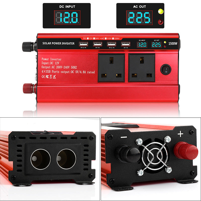 1500W Car Power Inverter with 4 USB Ports
