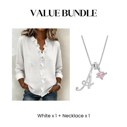 ✨ Effortless Elegance for Every Day – Premium Ruffle V-Neck Blouse! ✨