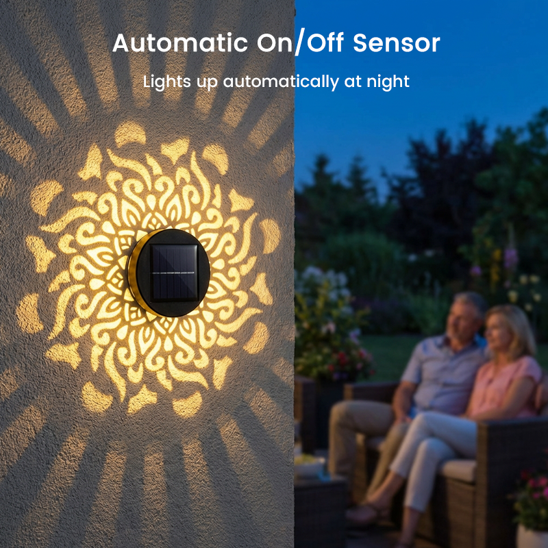 🌞50% OFF NOW!🌀Solar Mandala Light – Stunning Pattern Projection, 2-in-1 Floor & Wall Design & IP65 Waterproof Auto On/Off 🌿