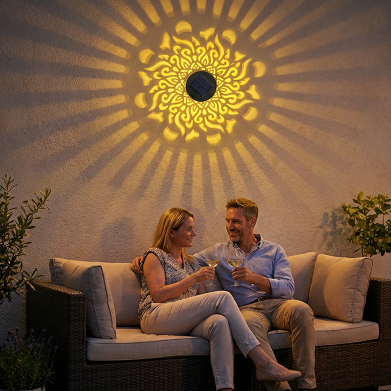 🌞50% OFF NOW!🌀Solar Mandala Light – Stunning Pattern Projection, 2-in-1 Floor & Wall Design & IP65 Waterproof Auto On/Off 🌿