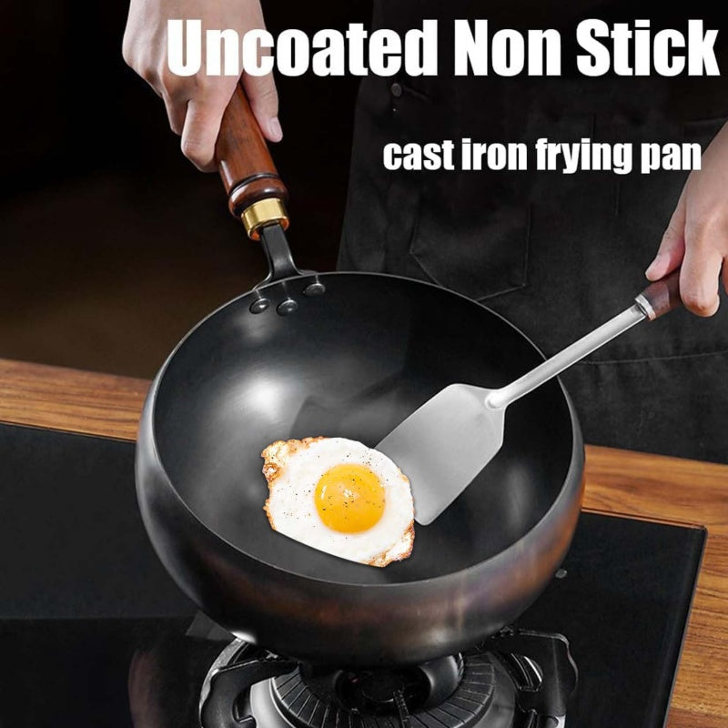 🍲50% OFF NOW!🔥Uncoated Thick Iron Pot with Lid – Even Heat Distribution, Durable Cast Iron & Perfect for Slow Cooking🥘