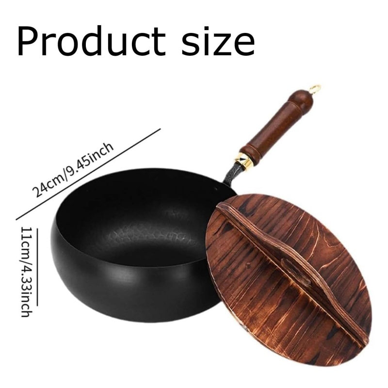 🍲50% OFF NOW!🔥Uncoated Thick Iron Pot with Lid – Even Heat Distribution, Durable Cast Iron & Perfect for Slow Cooking🥘