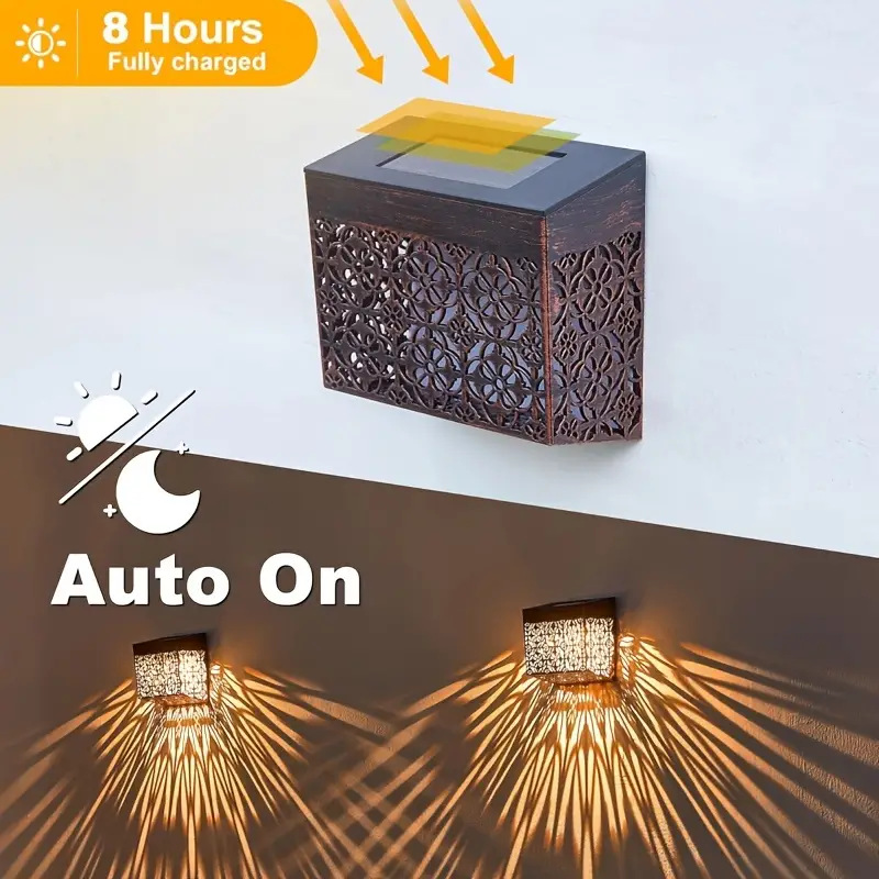 💎 50% OFF! 💎 Solar Powered LED Hollow Wall Light – Auto On/Off, Weatherproof & Casts Beautiful Patterned Glow