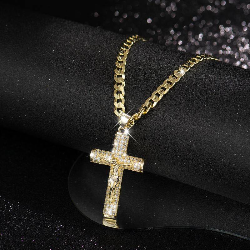 ✝️50% OFF NOW!🔥Jesus Crucifix Pendant Necklace – 14K Gold Plated, Gift Box & Spiritual Protection🙏