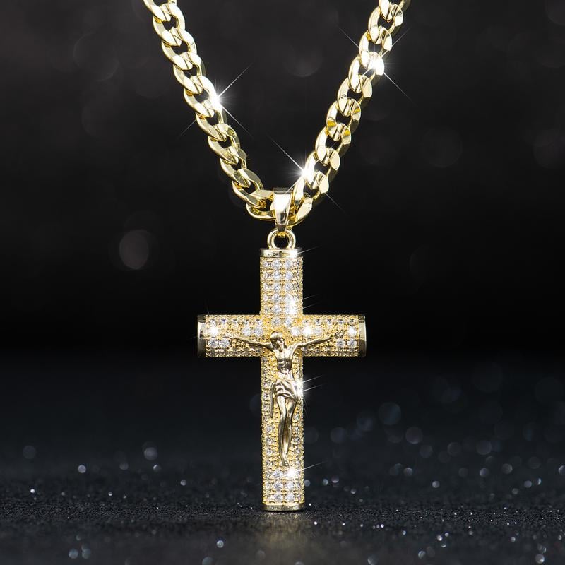 ✝️50% OFF NOW!🔥Jesus Crucifix Pendant Necklace – 14K Gold Plated, Gift Box & Spiritual Protection🙏