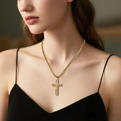 ✝️50% OFF NOW!🔥Jesus Crucifix Pendant Necklace – 14K Gold Plated, Gift Box & Spiritual Protection🙏