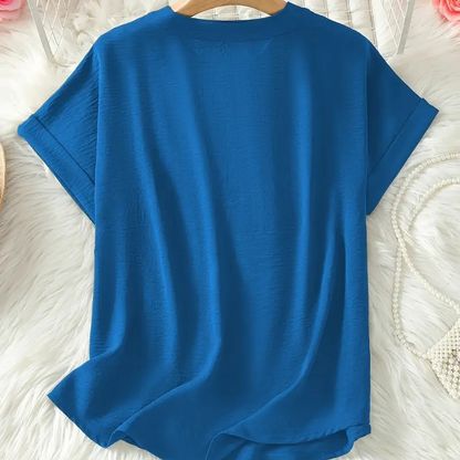 Fashion Loose Solid Color Short Sleeve Top