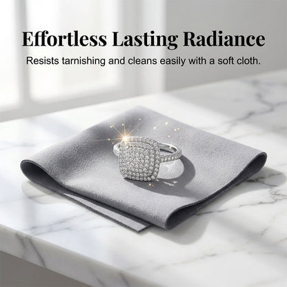 Brilliant Double Halo Square Ring for Women