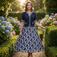 Elegant Floral Print A-Line Dress