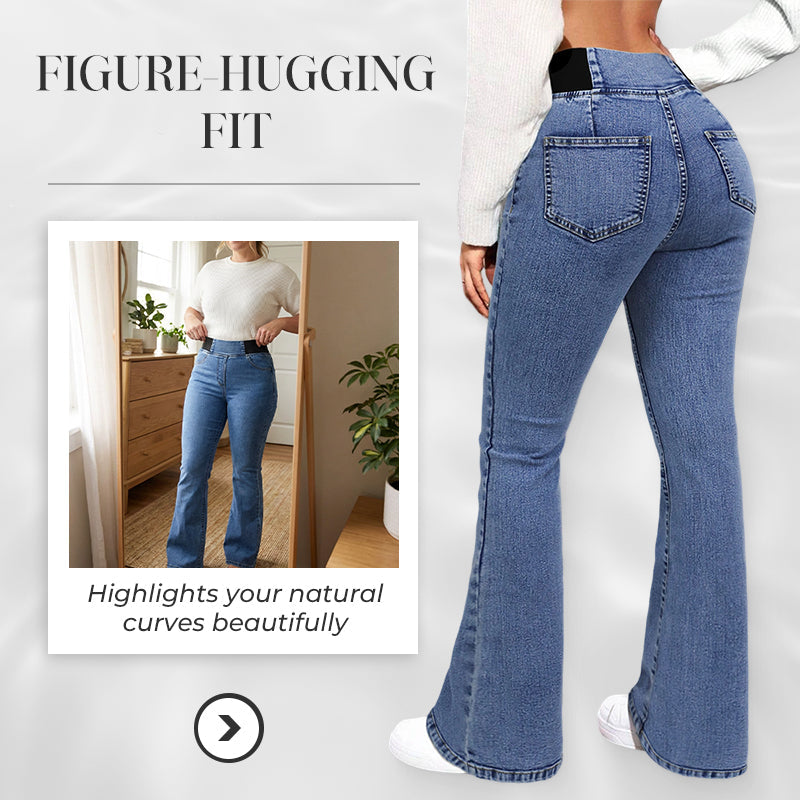 Women's High-Waist Stretch Flare Denim Jeans