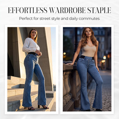 Women's High-Waist Stretch Flare Denim Jeans