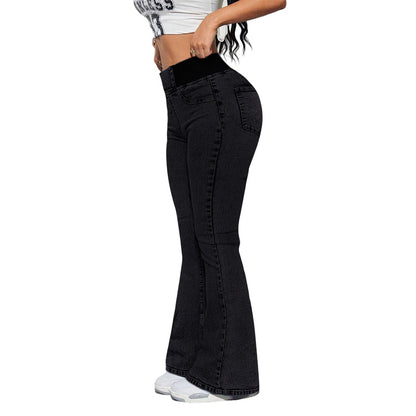Women's High-Waist Stretch Flare Denim Jeans