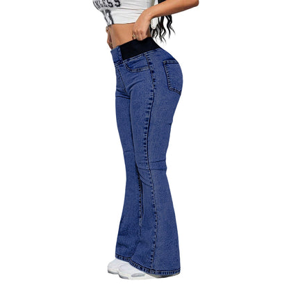 Women's High-Waist Stretch Flare Denim Jeans